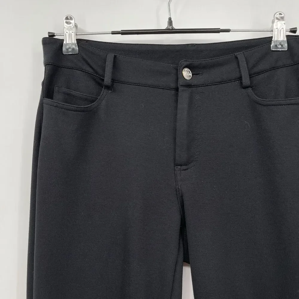 Michael Kors 4 Skinny Pants Women Black Stretch Mid Rise Logo Hardware‎ 5-Pocket
